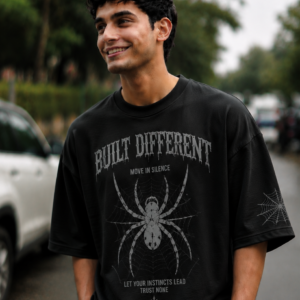 Built Different Drop Shoulder Tee, Black