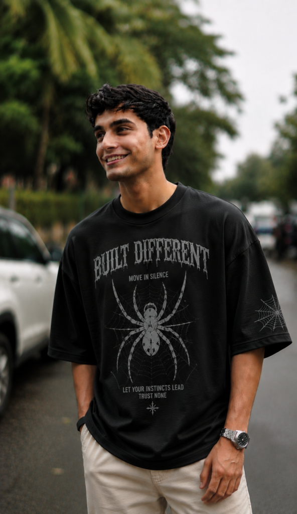 Built Different Drop Shoulder Tee, Black