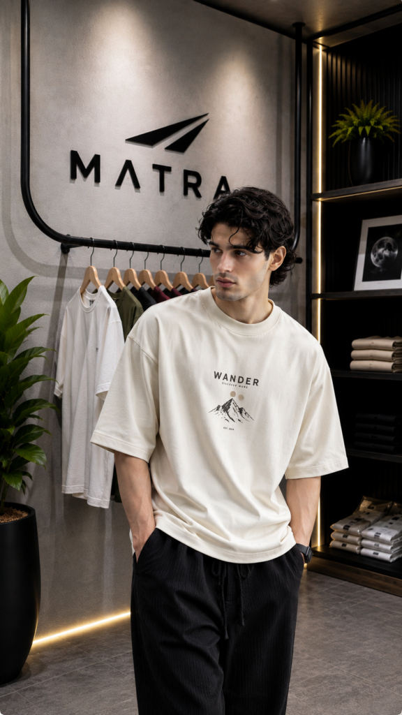 Heavyweight Drop Shoulder Tee, Off-White