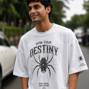 Spin Your Destiny Drop Shoulder Tee, White